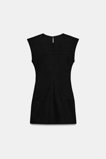 ZARA КОРОТКОЕ ПЛАТЬЕ С БРАНДЕБУРАМИ, ЧЕРНЫЙ