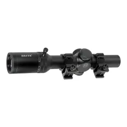 Прицел оптический BRITE LPVO 1-6X24 IFR - вид снизу, установленные кольца крепления