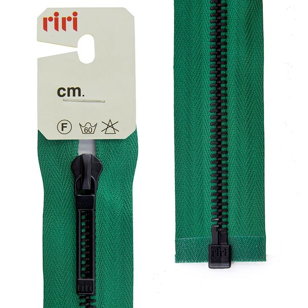 Молния металл RIRI Т6 (6 мм) 1 зам., разъем., 60 см, BI, слайд.Stab, цв.2715, зеленый, 1 шт