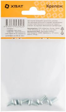 Винт с полуцилиндрич. головкой с полной резьбой оцинков. DIN 7985 6 х 10 (фасовка 5 шт.)
