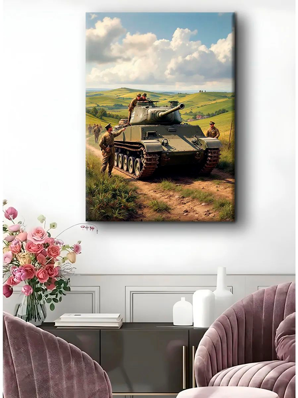 Картина "T-62", для интерьера 50х70см 1шт.