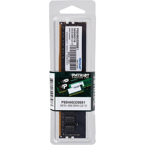 Модуль памяти DIMM DDR4 8Gb, 3200Mhz, Patriot Signature (PSD48G320081)