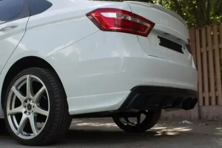 Юбка заднего бампера Lada Vesta шагрень