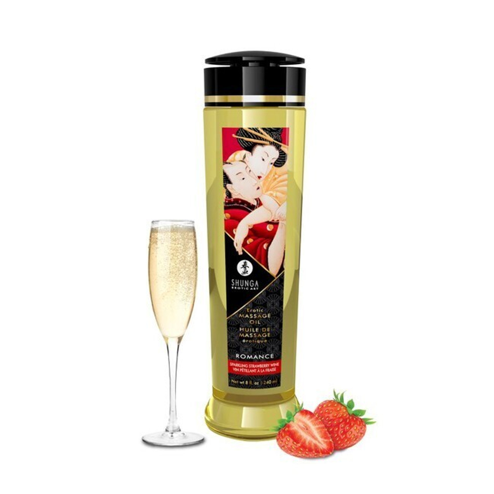 Массажное масло Shunga Erotic Massage Oil (Шампанское и клубника, 240 мл.) (Цвет: прозрачный)