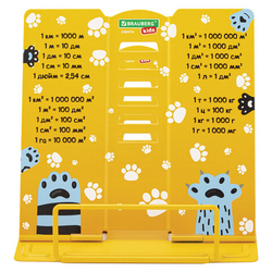 Подставка для книг и учебников BRAUBERG KIDS mini "Лапки" с единицами измерения, металл, 238970
