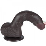 Реалистичный фаллоимитатор Lovetoy Sliding Skin (19,5×3,5 см) с двойной плотностью черный