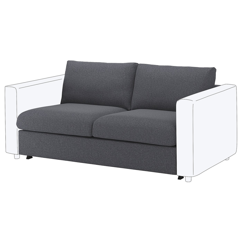 IKEA VIMLE  (ИКЕА ВИМЛЕ)  -  Чехол на секцию дивана 2-местного раскладного - Гуннаред серый