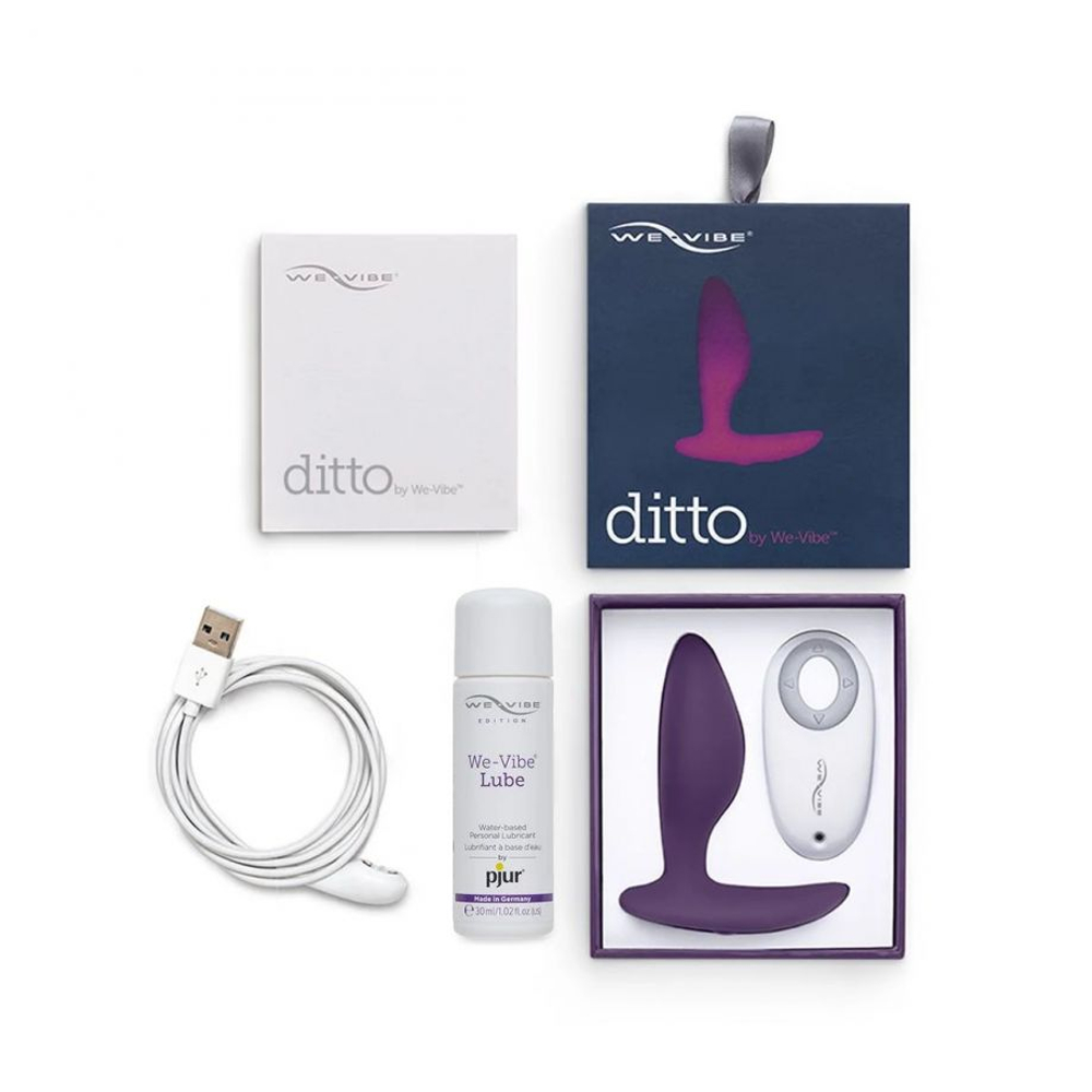 Анатомическая анальная пробка с вибрацией WE-VIBE Ditto (фиолетовый)