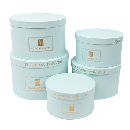 Коробка ШАЙБА С КРЫШКОЙ Flowers 25,5*15 НЕЖНО-ГОЛУБОЙ