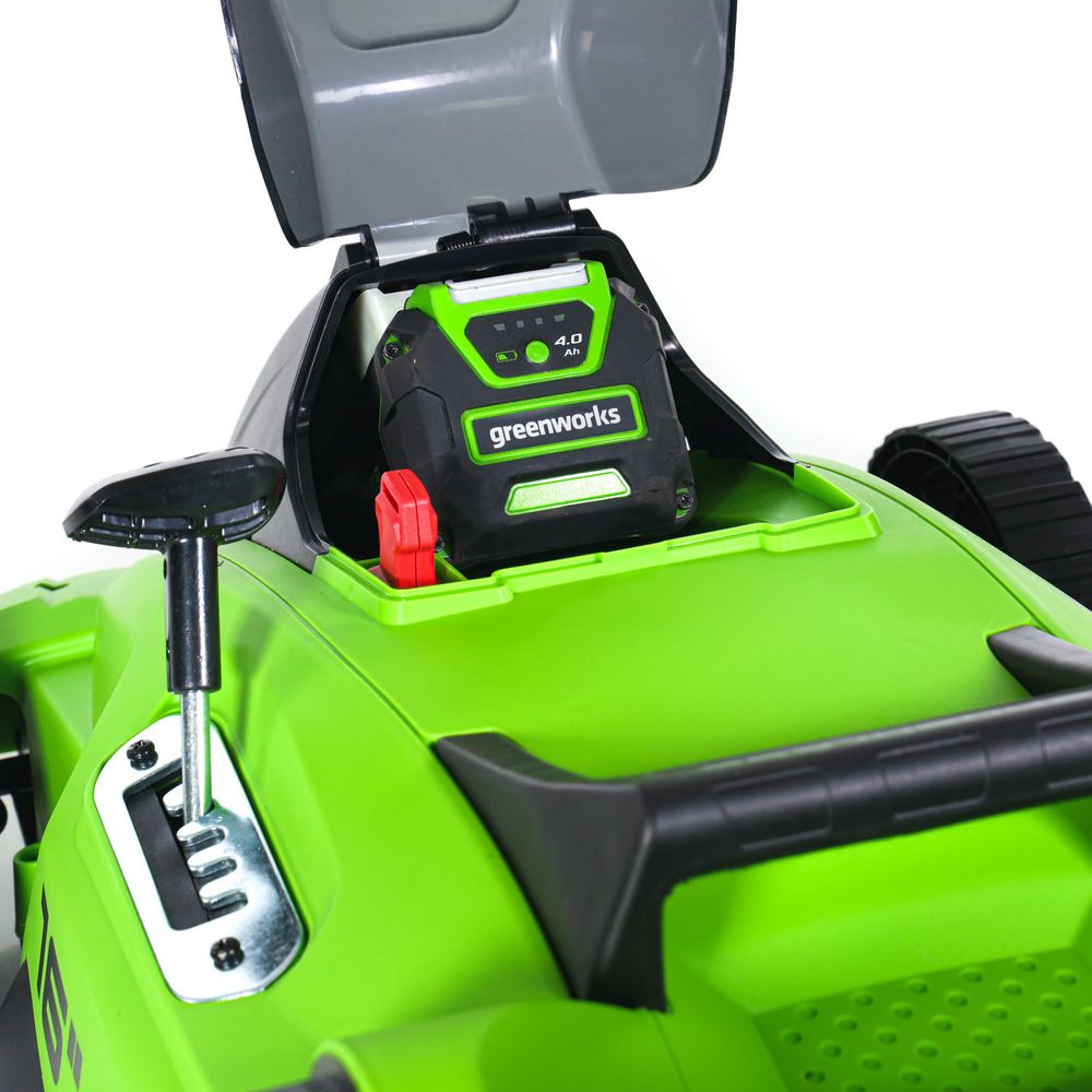 Аккумуляторная газонокосилка Greenworks GD40LM16XK4, 40v, 41 см, (2517907UB), с аккумулятором 4 А·ч и зарядным устройством