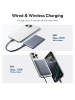 Внешний аккумулятор с магнитом повербанк 5000mAh 20W серебро Magnetik Mini BASEUS PPKPC-0520