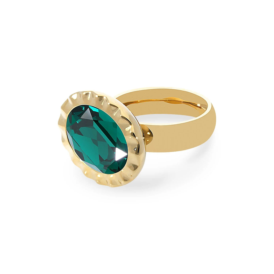 Кольцо Qudo TIVOLA UNICA big (G/P) Emerald 60 686947 размер 19