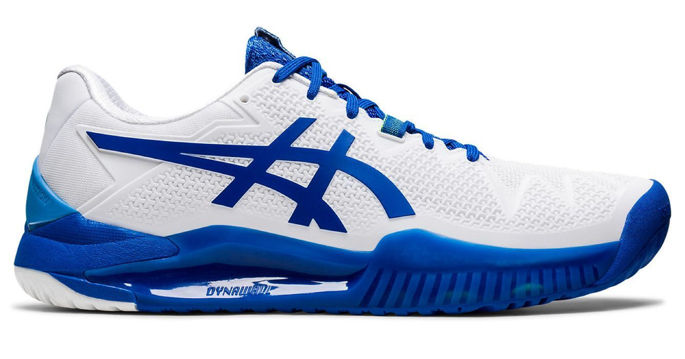 Мужские кроссовки теннисные Asics Gel-Resolution 8 - white/tuna blue