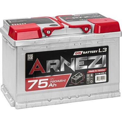 Аккумулятор ARNEZI DIN SMF 75 А/ч обратный R+ 278x175x190 L3 EN 720 А