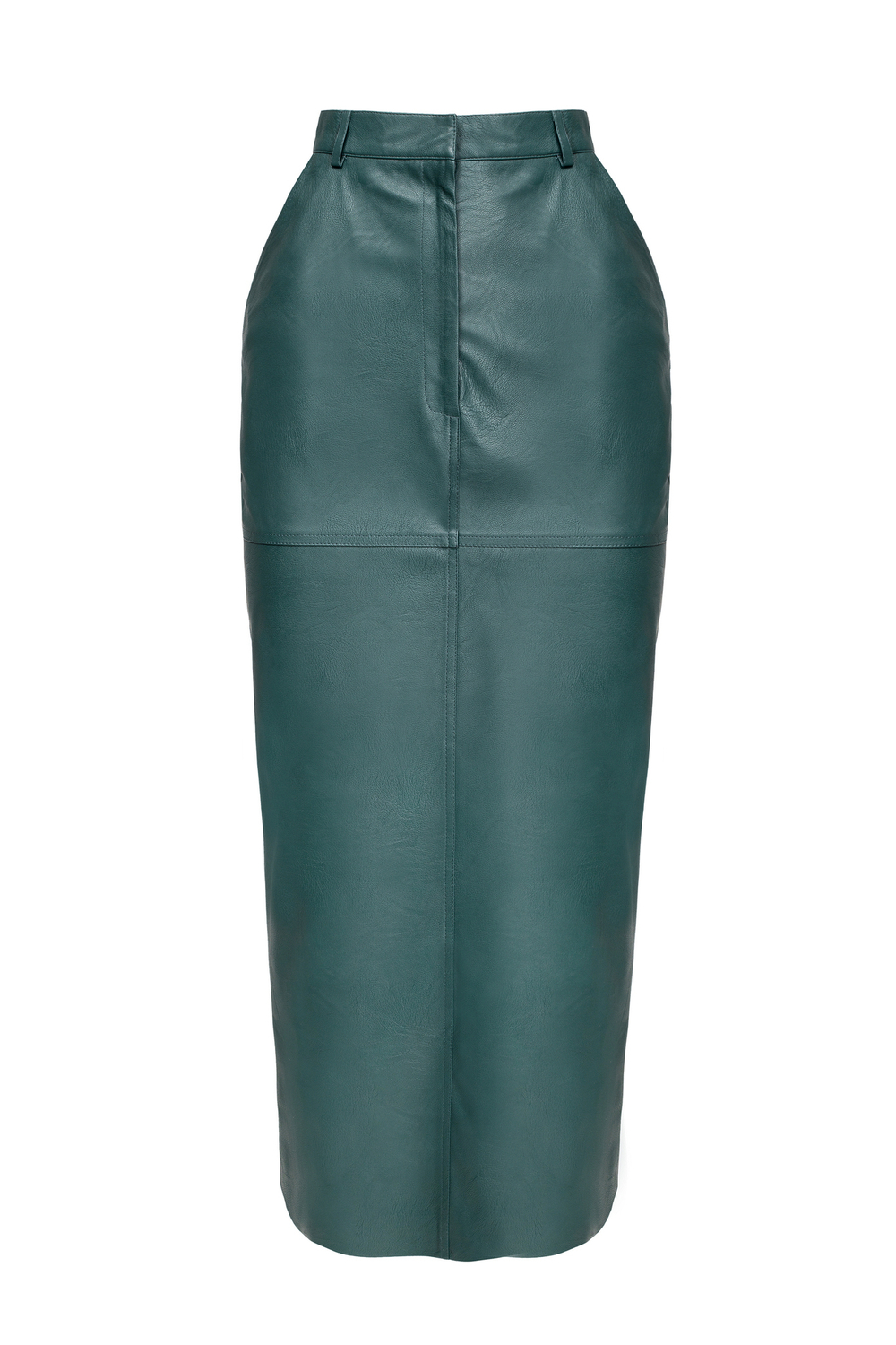 Юбка миди "Leather classic" из экокожи с разрезом
