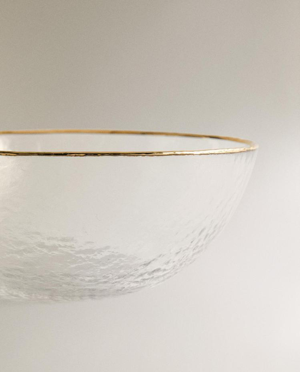ZARA HOME ГЛУБОКАЯ ТАРЕЛКА С ЗОЛОТОЙ КАЙМОЙ, ПРОЗРАЧНЫЙ
