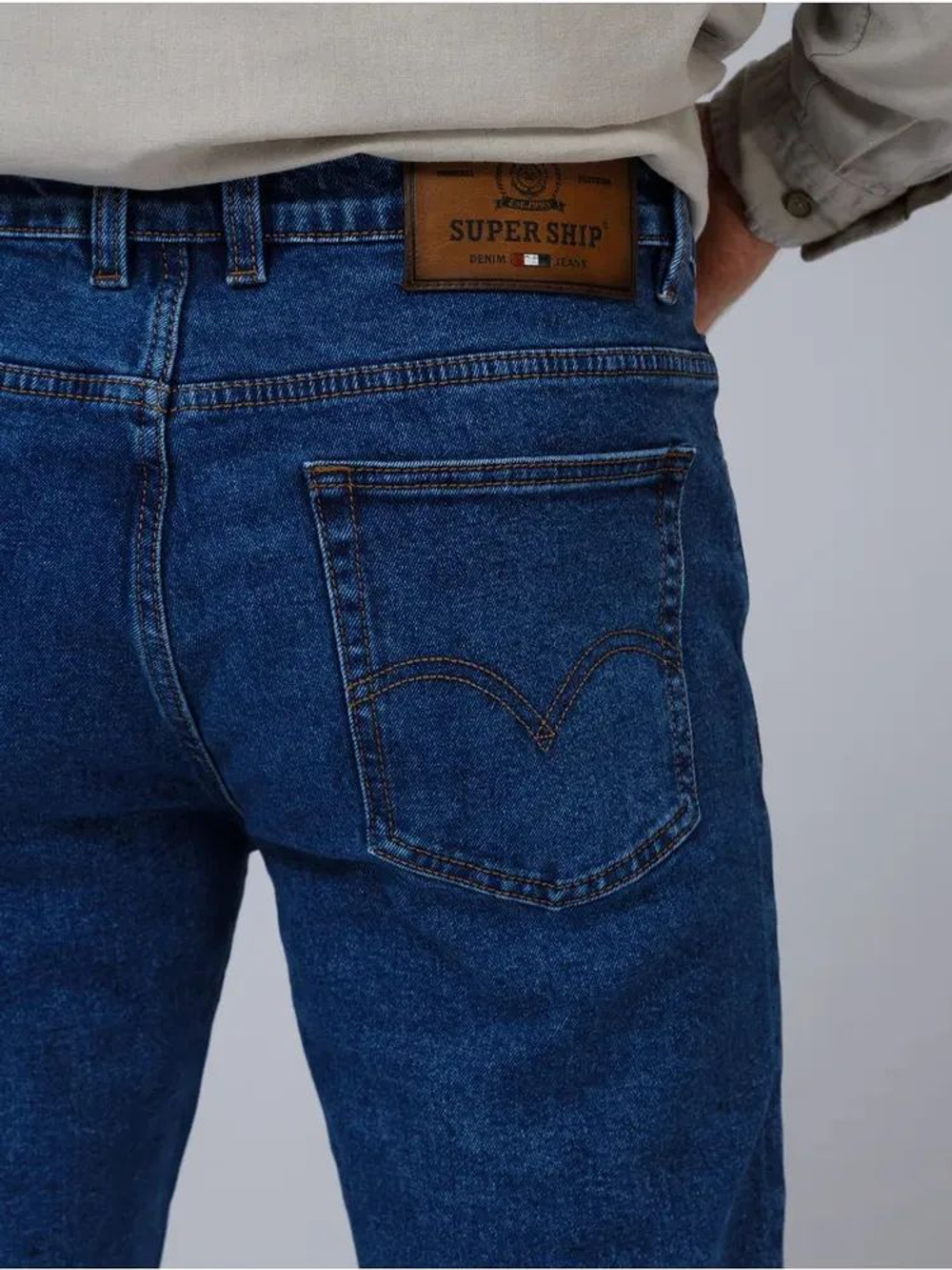 Джинсы SUPER SHIP Denim Classic,мужские,прямые классические,синие размер- (58-60) -40/34