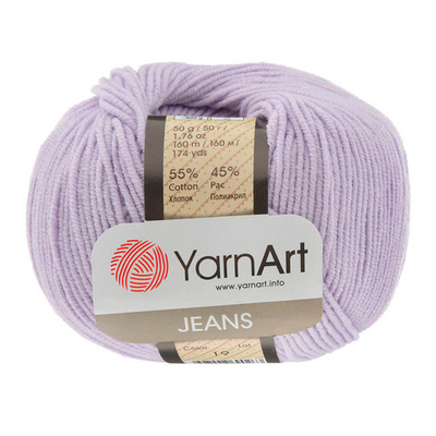 Пряжа YarnArt (ЯрнАрт) Jeans / уп.10 мот. по 50 г, 160м, 19 светло-сиреневый