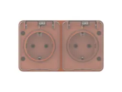 Розетка двойная с крышкой IP54 Systeme Electric AtlasDesign Profi54 Терракотовый ATN547026