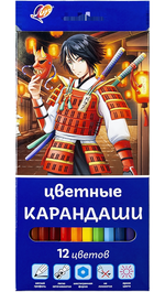 Карандаши цветные шестигранные 12 цв., синяя уп. "Аниме" (Луч)