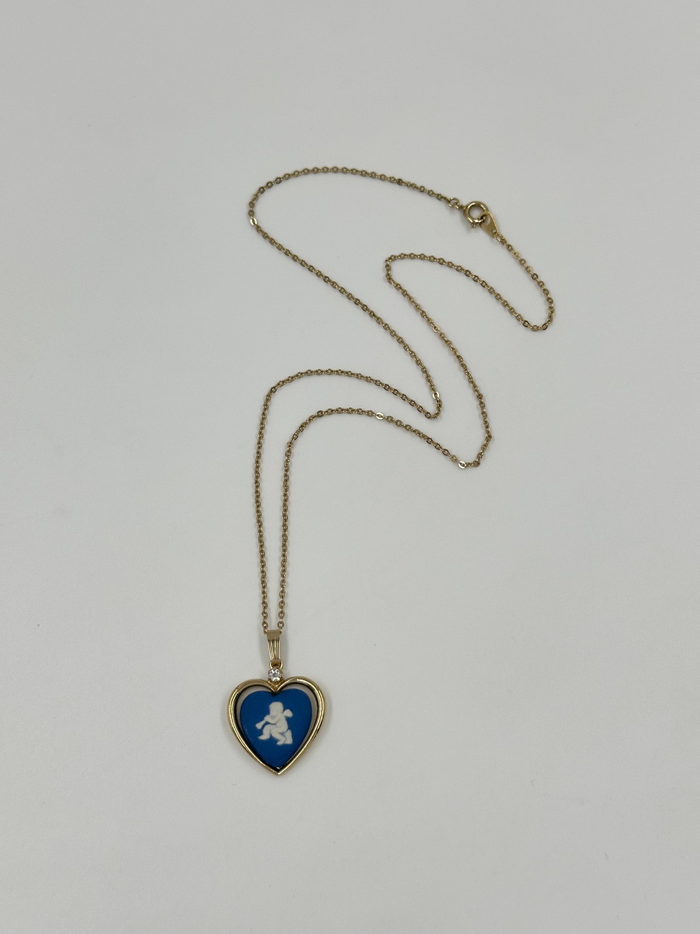 Кулон в виде сердца Wedgwood синий