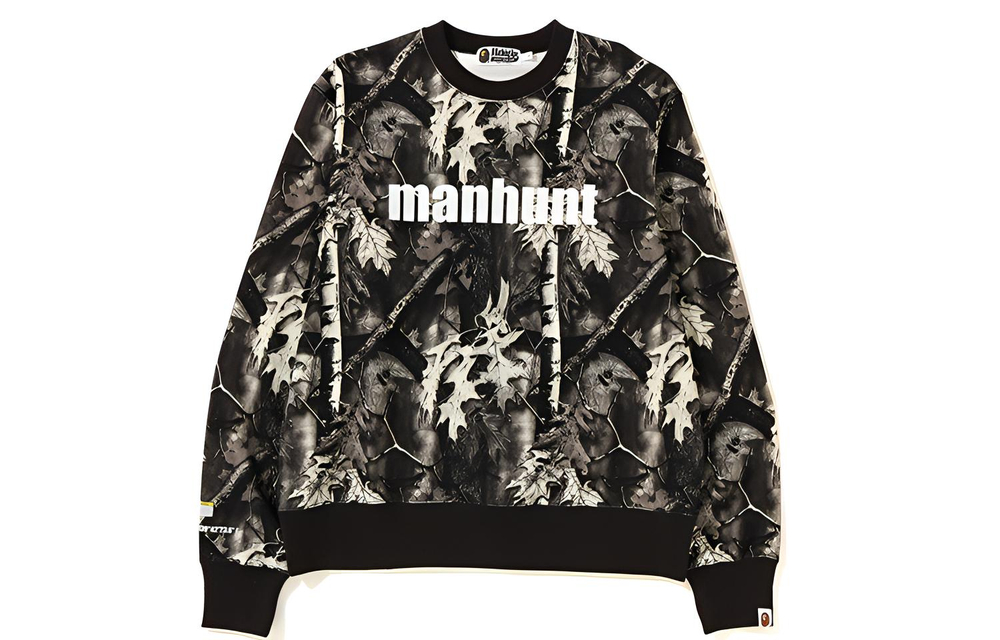 A Bathing Ape Forest Camo Wide Crewneck черный
