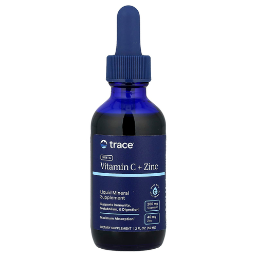 Trace, Ionic Vitamin C + Zinc, жидкая минеральная добавка, 59 мл (2 жидк. Унции)