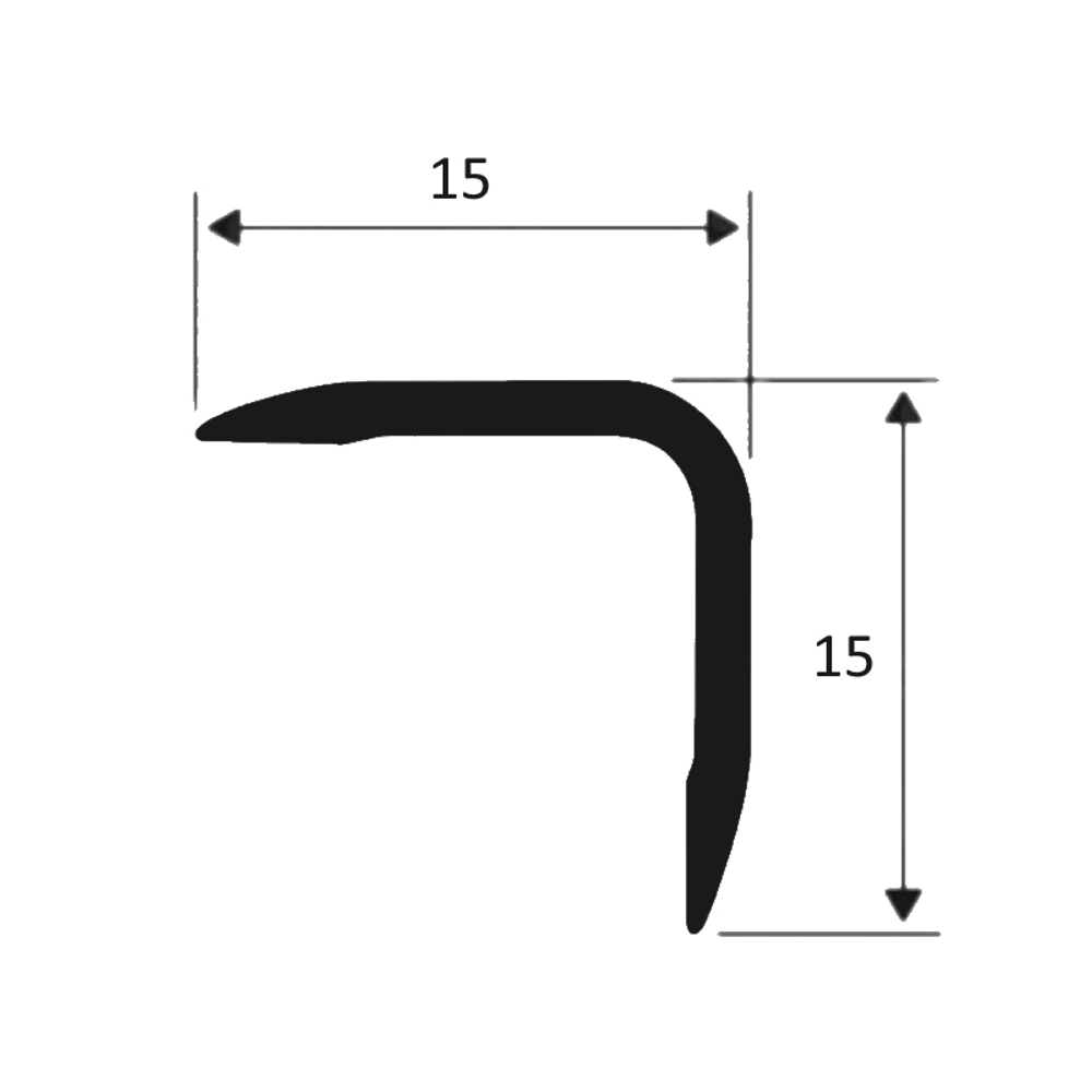 Угол "браш" 15*15мм "DО-1" 2,7м Шамп. (бронза св.) глянец анод. алюм.