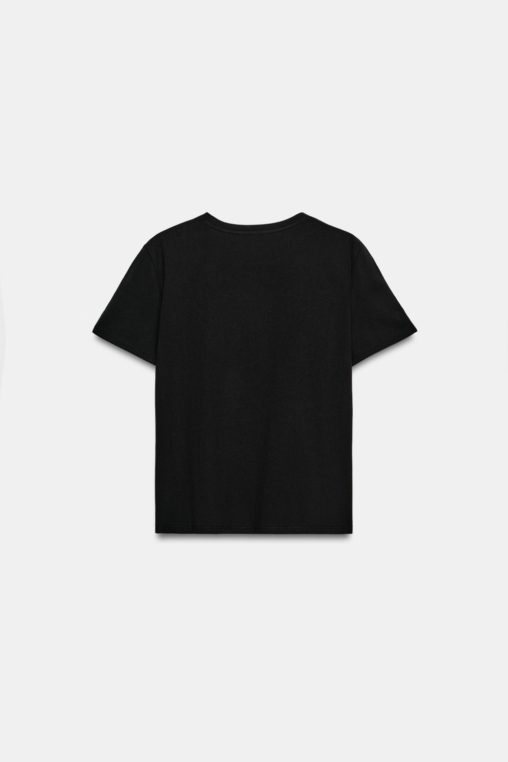 ZARA ХЛОПКОВАЯ ФУТБОЛКА С ВЫШИВКОЙ, ЧЕРНЫЙ