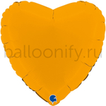 Фольгированная фигура, сердце, 18"/46СМ Пастель Matte Mustard