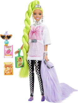 Кукла Barbie Extra с неоновыми салатовыми волосами