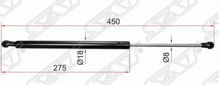 Амортизатор багажника SAT ST-68950-0W140 TY Corolla Fielder 00-06