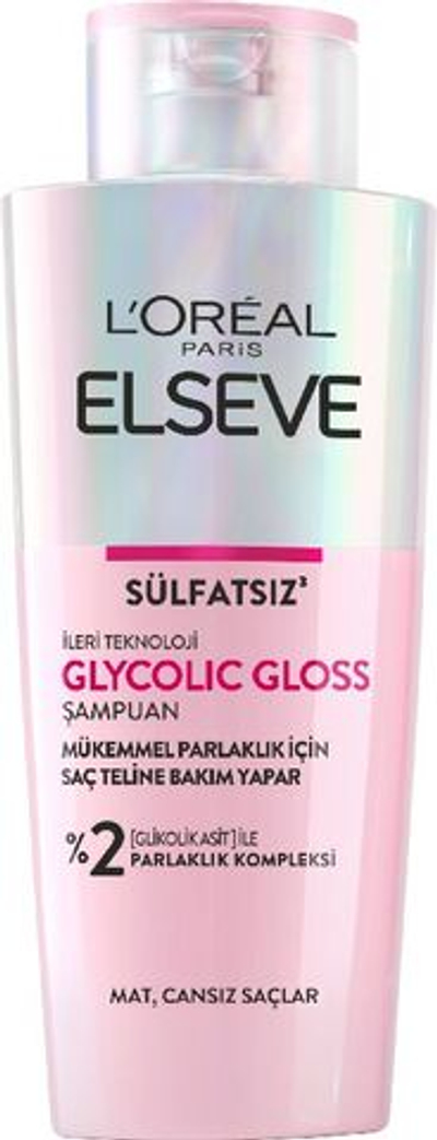 L'ORAL ELSEVE Шампунь Glycolic Gloss для идеального блеска 200 мл (Франция)