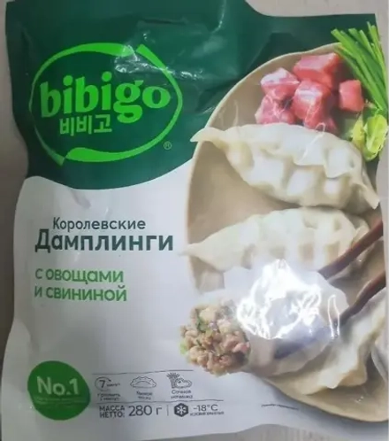 Дамплинги, Бибиго, королевские свинина/овощи, Равиоли, 280 г