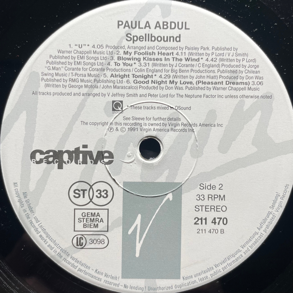 Paula Abdul - Spellbound (Германия 1991г.)