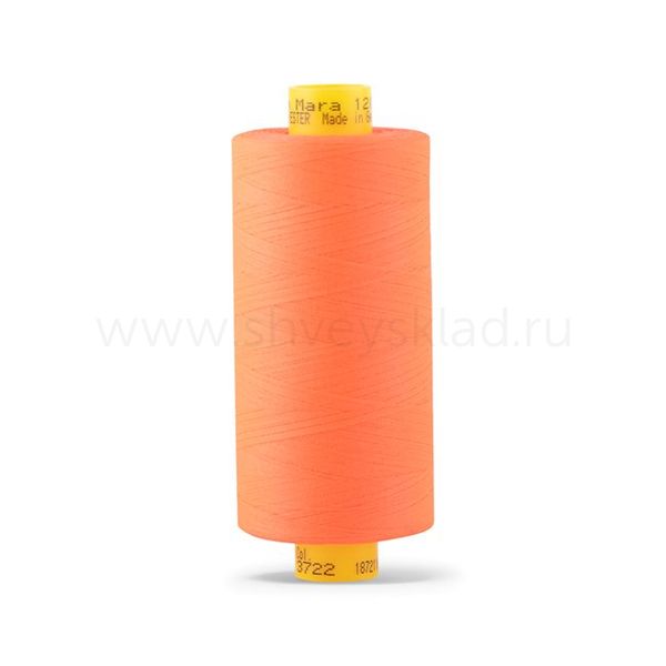 Нитка Gutermann Mara 120 (1000 метров), 1 кат., универсальная | 3722 неоновый ярко-оранжевый