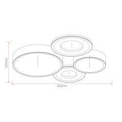 Светильник потолочный светодиодный Rivoli Aliona 6161-701 LED 87 Вт 3000 - 6000 К с пультом | Интерьерные светодиодные светильники