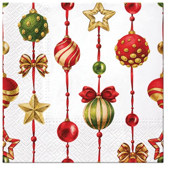 Салфетки для декупажа 3-слойные PAW Decor Collection, коллекция Lunch Украшения, 18.5 г/м², 33х33 см, 20 шт