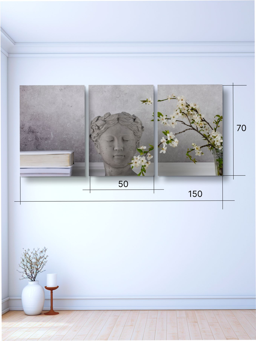 Картина Золотое будущее модульная 50x70см 3шт.