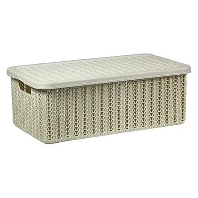 Коробка ВЯЗАНИЕ 6л с крышкой Фисташковый 0,125,195х0,35м