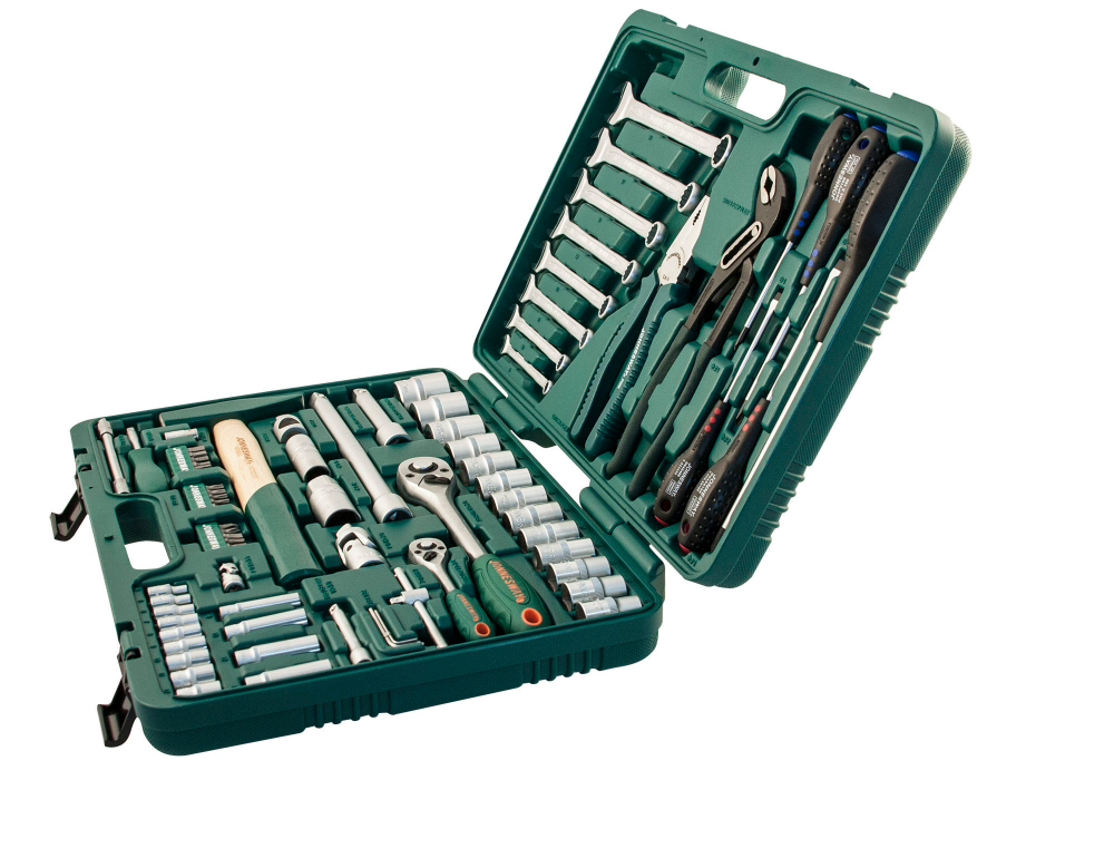 S04H52477S Набор инструмента универсальный 1/4", 1/2"DR, 77 предметов