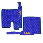 Ковры FAW J7, (экокожа, синий, синий кант, желтая вышивка)