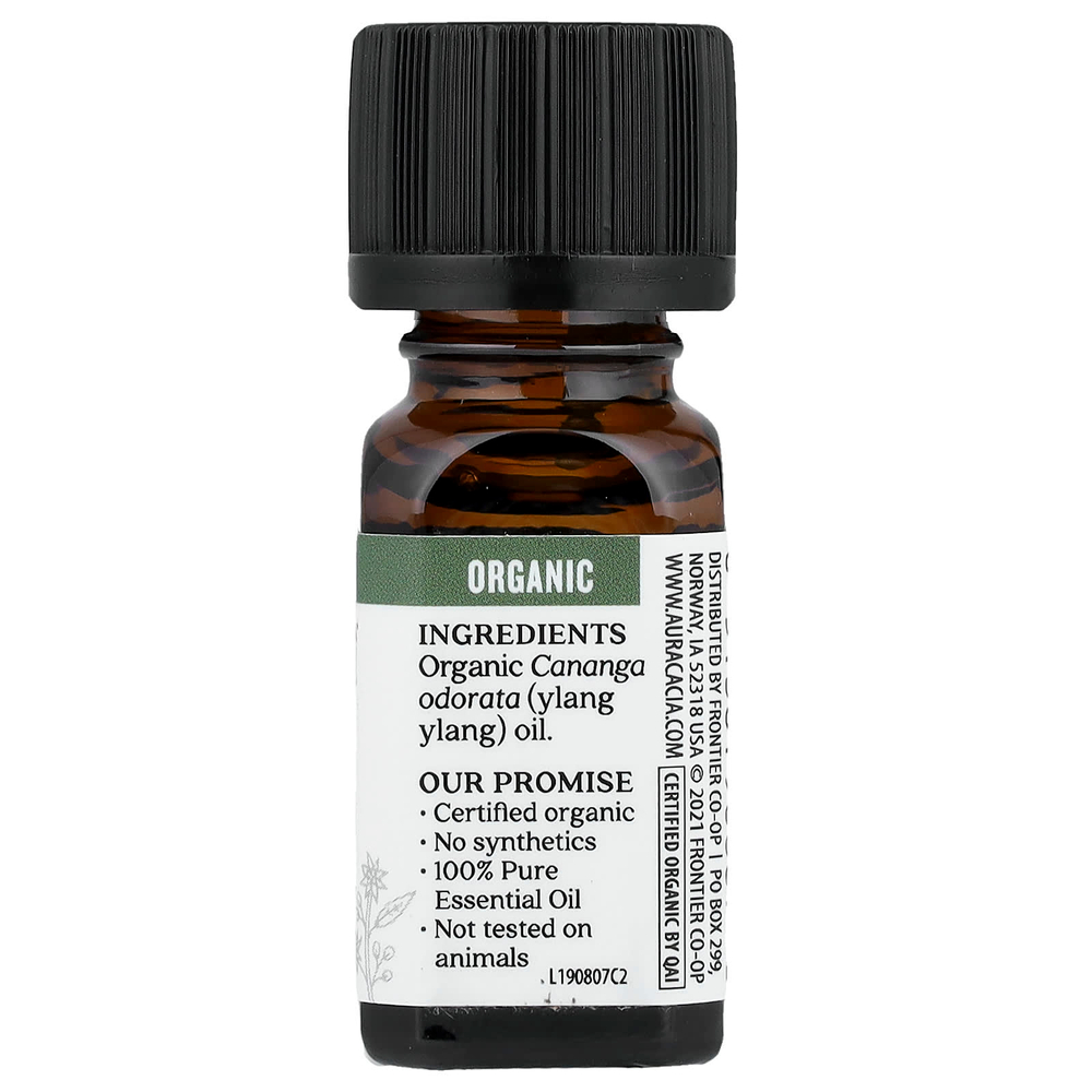 Aura Cacia, чистое эфирное масло, органический иланг-иланг III, 7,4 мл (0,25 жидк. унции)