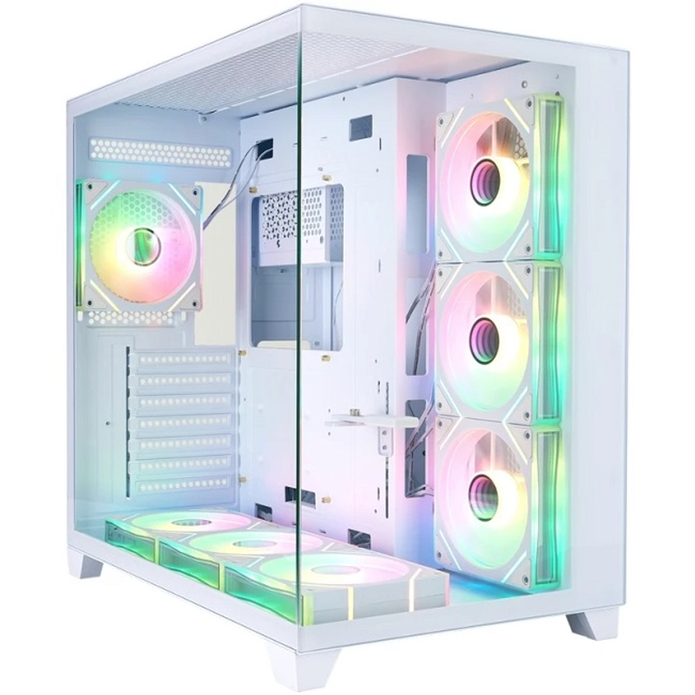 Корпус Midi-Tower 1STPLAYER MEGAVIEW MV8-TP ARGB White (MV8-TP-WH-6FC7R-W-1FC7-W-HUB2)