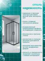 Душевая ширма DIONRIA (120х80) прозрачное стекло, профиль черный
