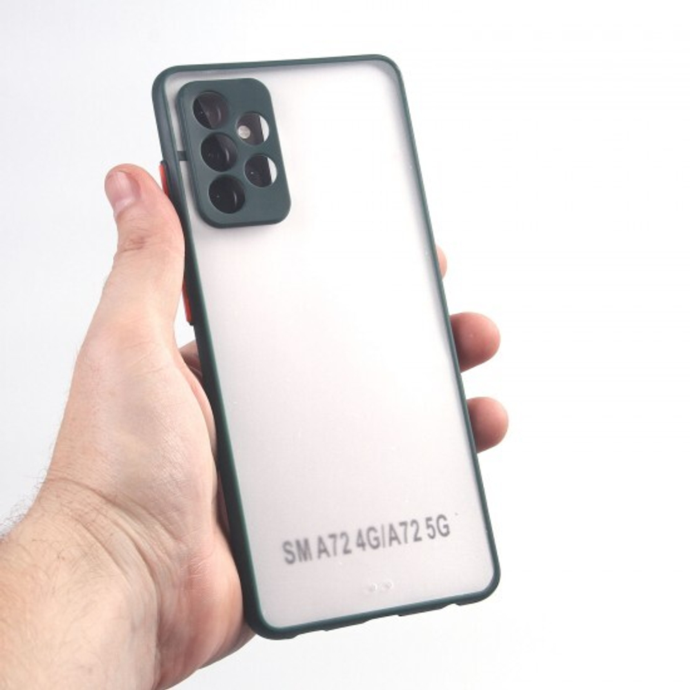 Чехол для Samsung Galaxy A72, прозрачный, матовый, 0,5 мм, 012507 Черный
