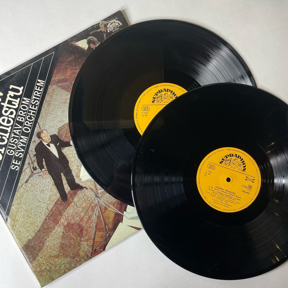 Винтажная виниловая пластинка LP Gustav Brom Густав Бром Se Svym Orchestrem, Pozdrav Orchestru (Чехословакия 1983)