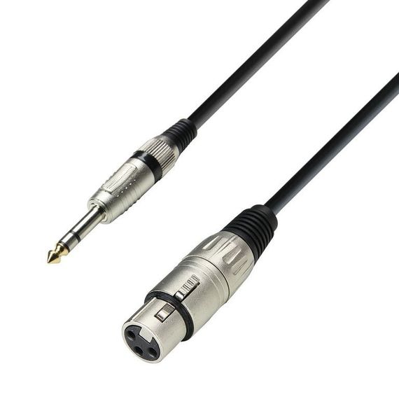 Adam Hall K3 BFV 0600 - кабель микрофонный, XLR (F) - TRS (jack) stereo 6.3 mm, 0.31 мм2, 6 м