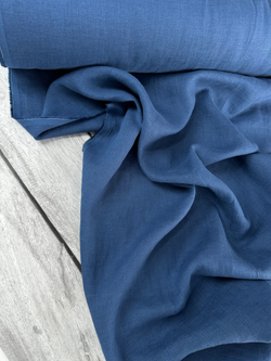 Отрез 1,2м Лен крэш 100%, Индиго