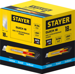 STAYER QUICK-18, 18 мм, нож из АБС пластика (0910)